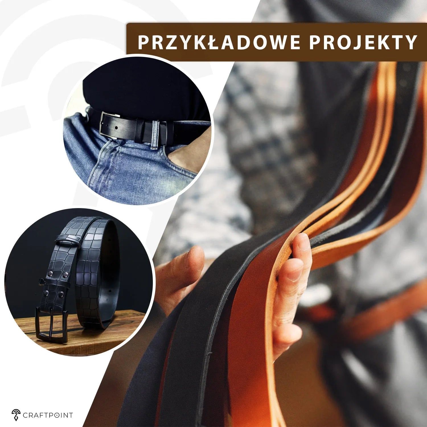 Pas ze skóry naturalnej 3,0-3,5mm, 140cm, 15-80mm - Czarny – CraftPoint